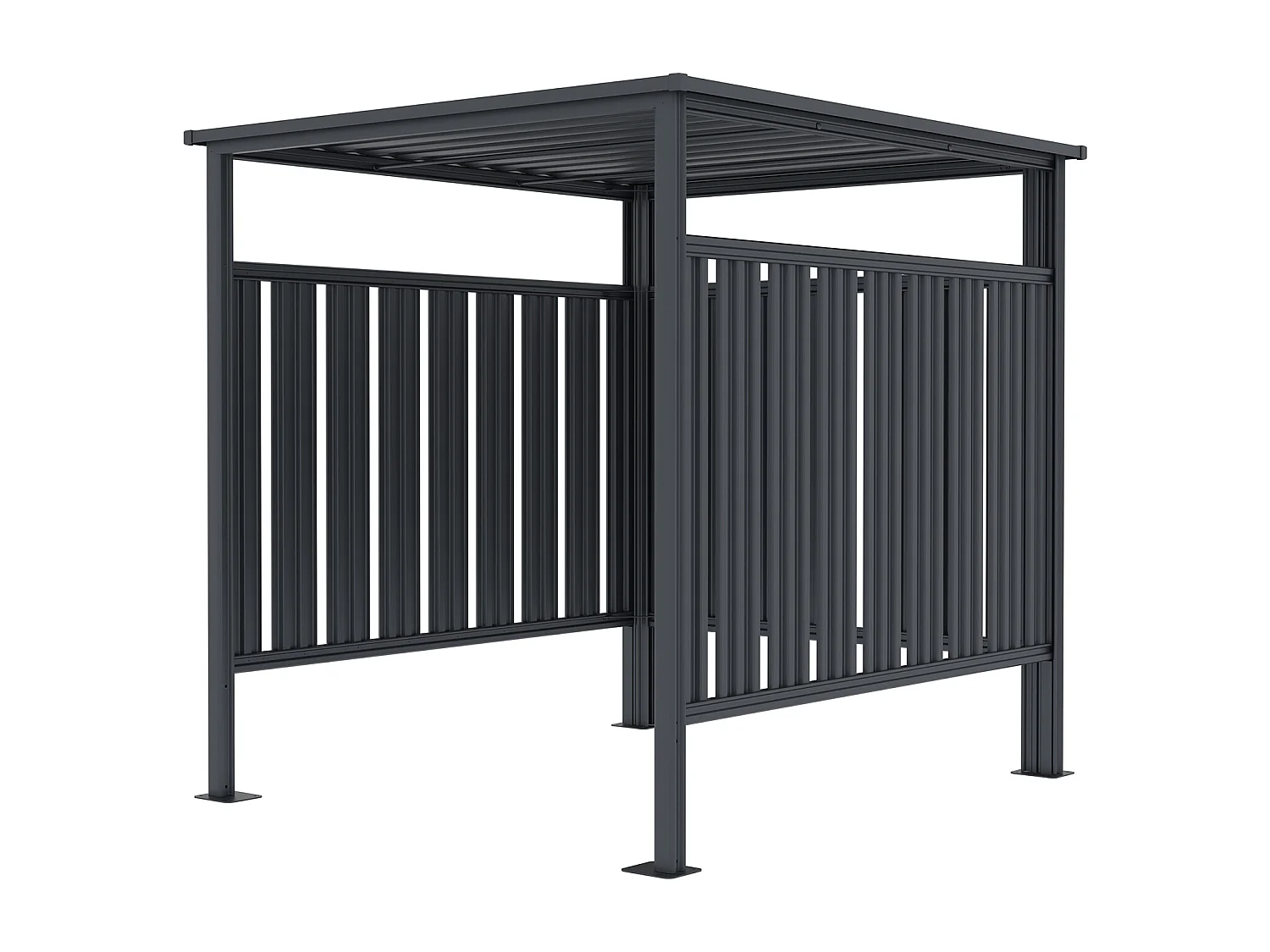 Abri à vélo multifonction en acier galvanisé gris anthracite - 3,65 m² - COPERNO