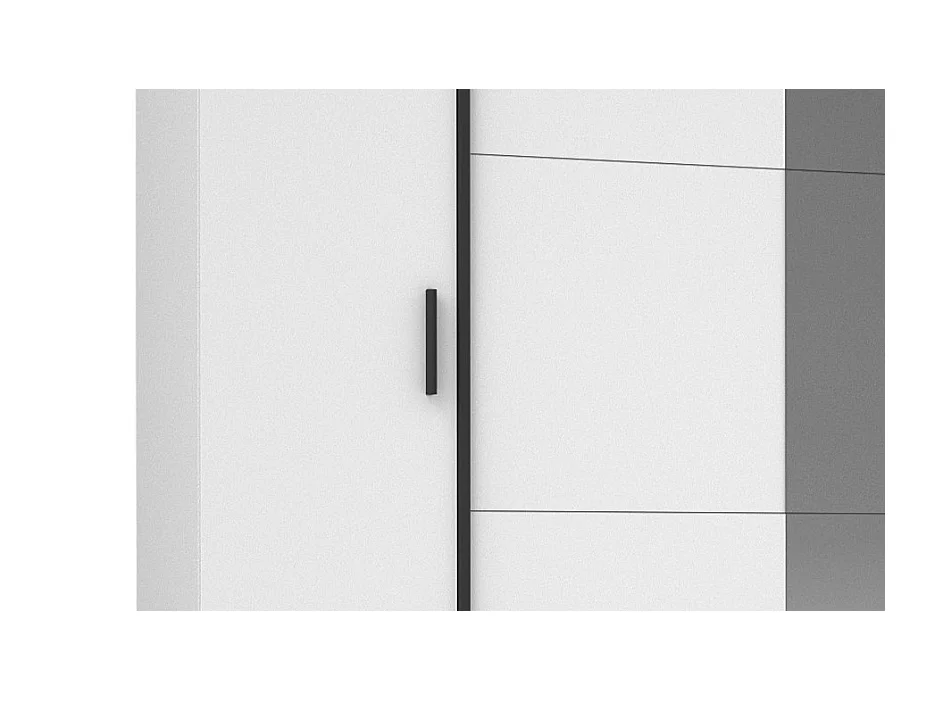 Armadio con 6 cassetti e 4 ante Con specchio L270 cm Bianco - ARVOLIA