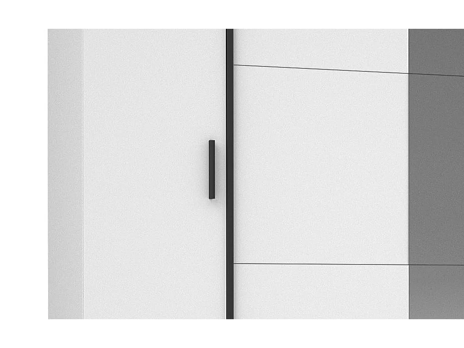 Kleiderschrank mit 6 Schubladen & 4 Türen - Mit Spiegel - 270 cm - Weiß - ARVOLIA