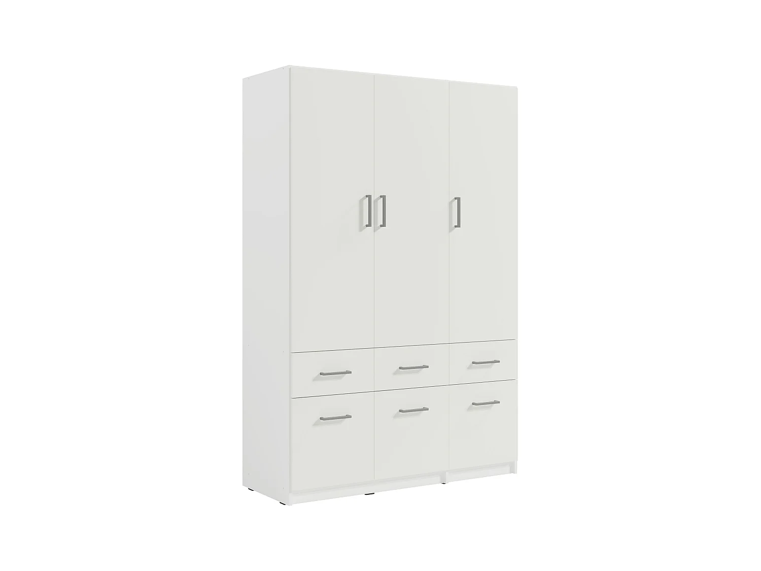 Kast met 3 deuren en 6 lades - L136 cm - Wit - BELOMY