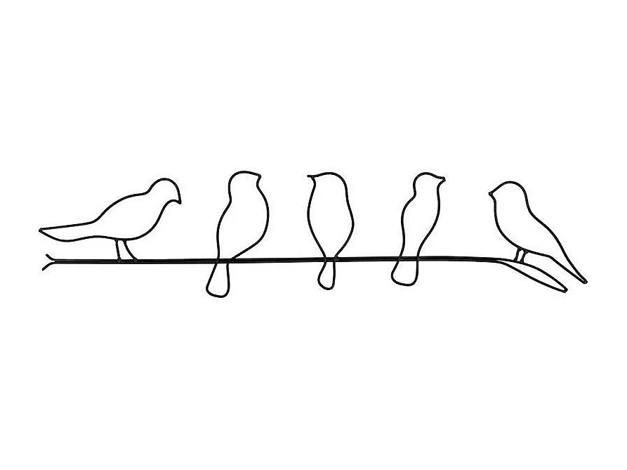 Décoration murale en métal Oiseaux