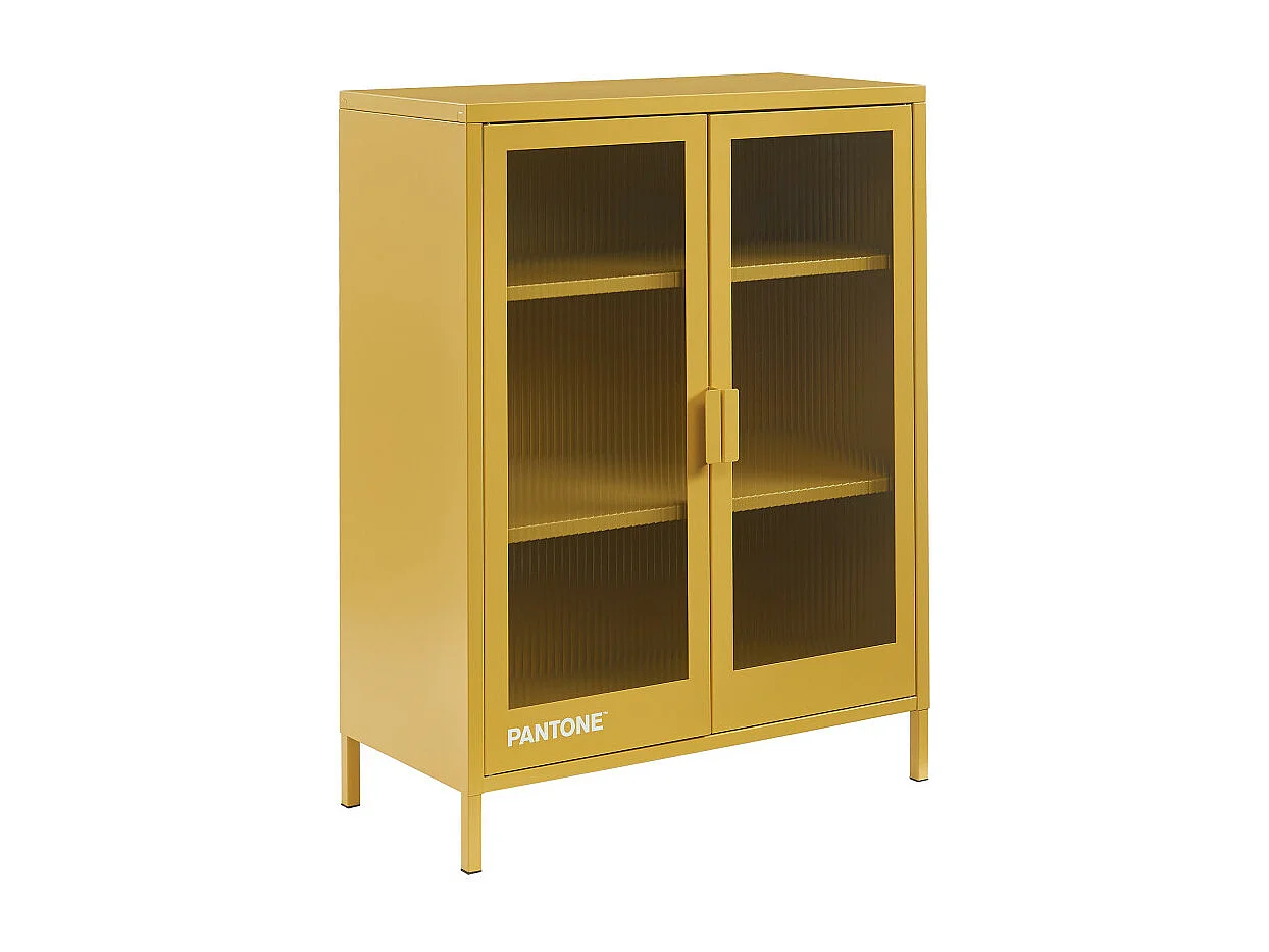 Nino - Buffet 2 portes en métal PANTONE L75cm - Jaune moutarde