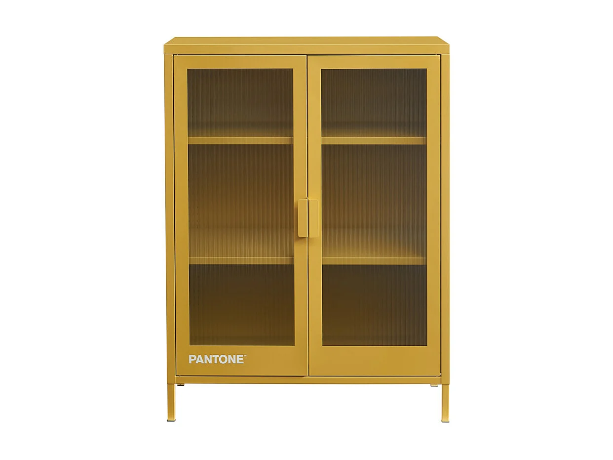 Nino - Buffet 2 portes en métal PANTONE L75cm - Jaune moutarde