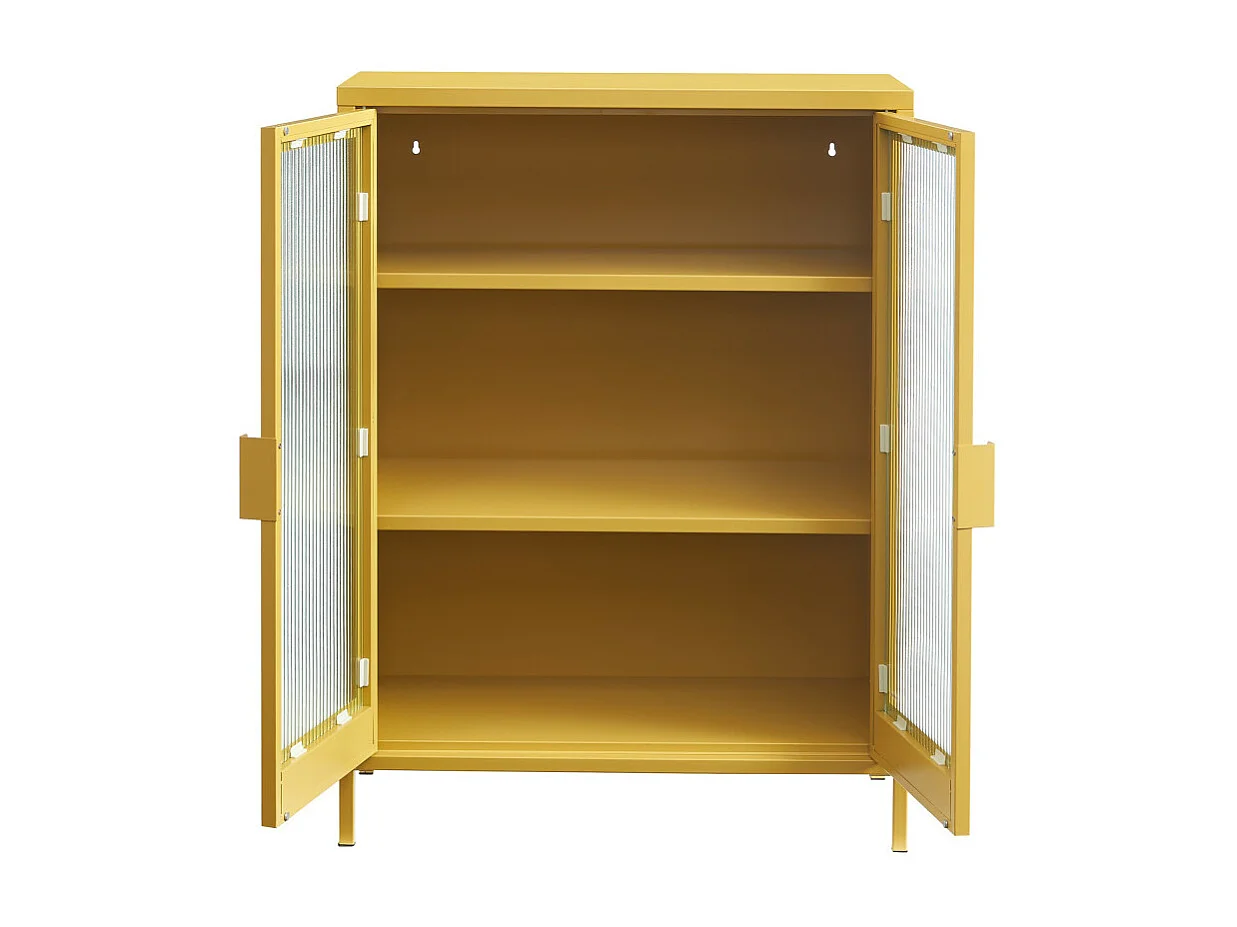 Nino - Buffet 2 portes en métal PANTONE L75cm - Jaune moutarde