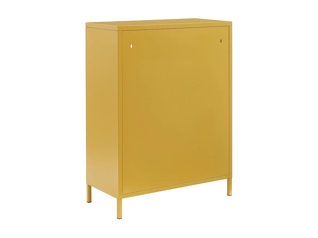 Nino - Buffet 2 portes en métal PANTONE L75cm - Jaune moutarde