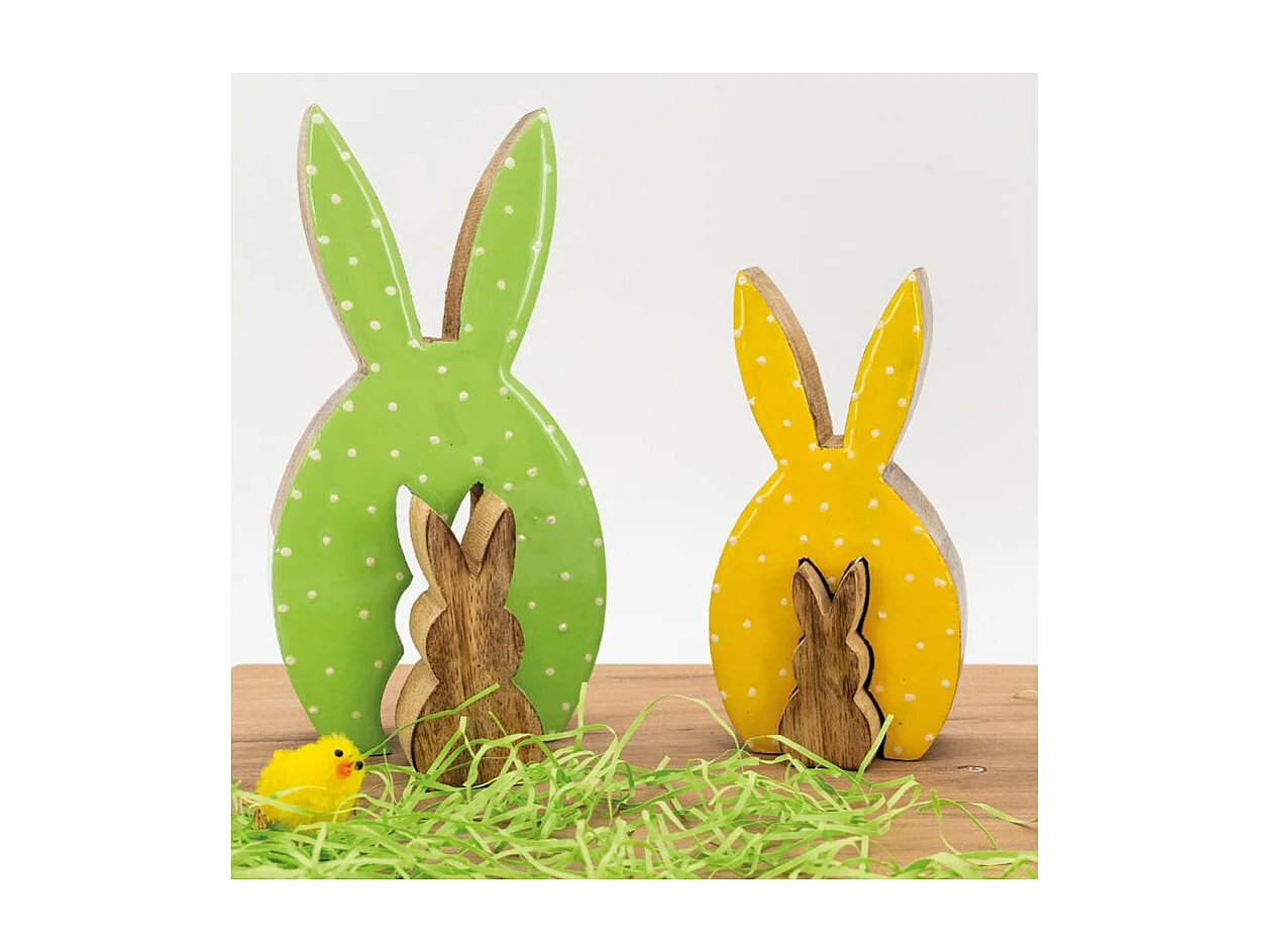 Lapins en manguier teinté Pâques