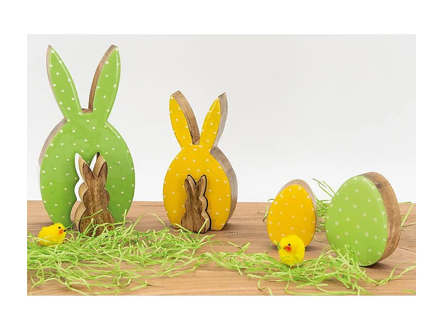 Oeufs décoratifs en manguier Lot de 2