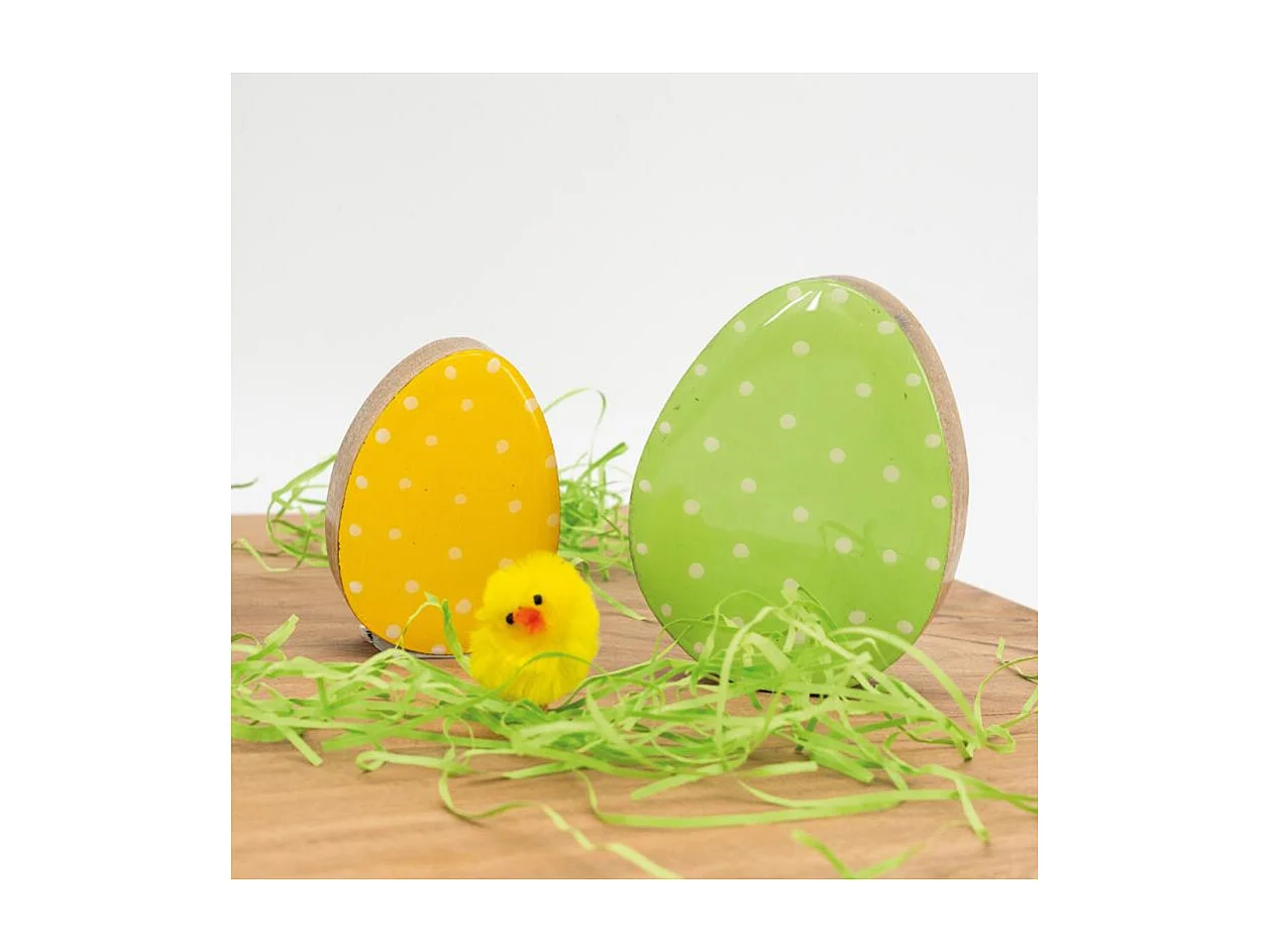 Oeufs décoratifs en manguier Lot de 2