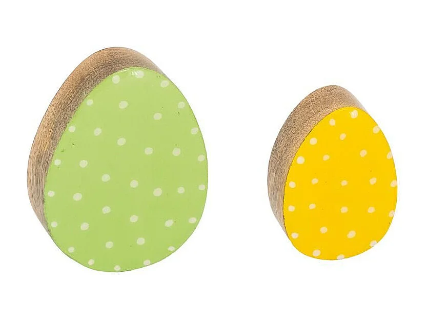 Oeufs décoratifs en manguier Lot de 2