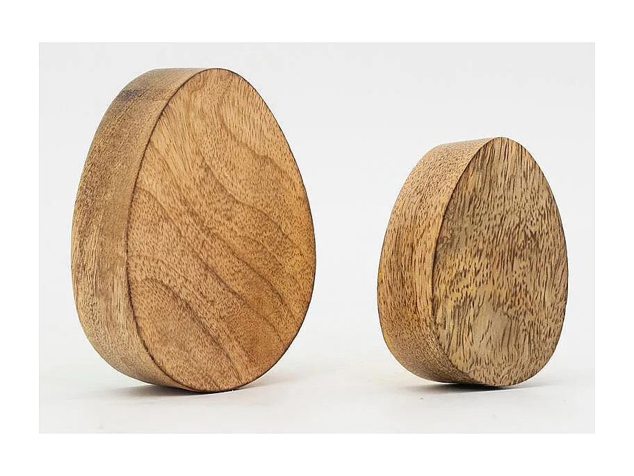 Oeufs décoratifs en manguier Lot de 2