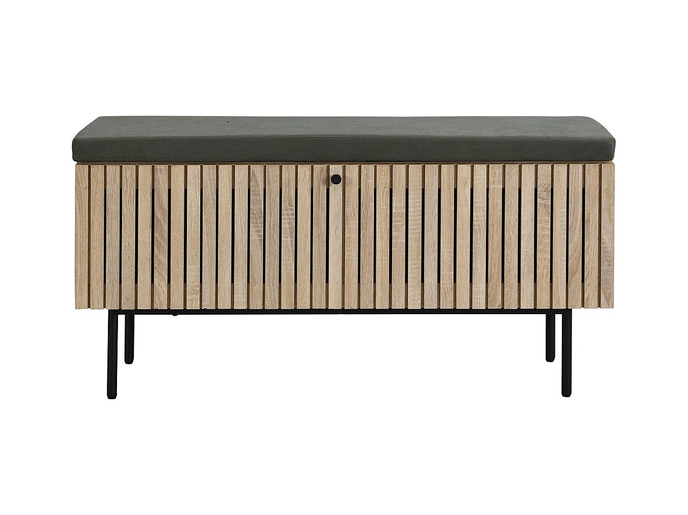 Banc d'entrée avec rangement pour chaussures couleur chêne 100 cm - Solna