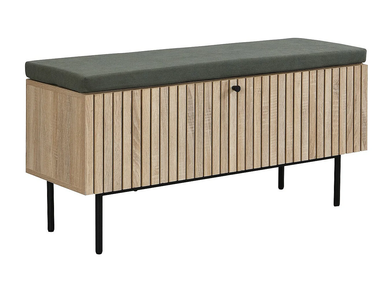 Banc d'entrée avec rangement pour chaussures couleur chêne 100 cm - Solna