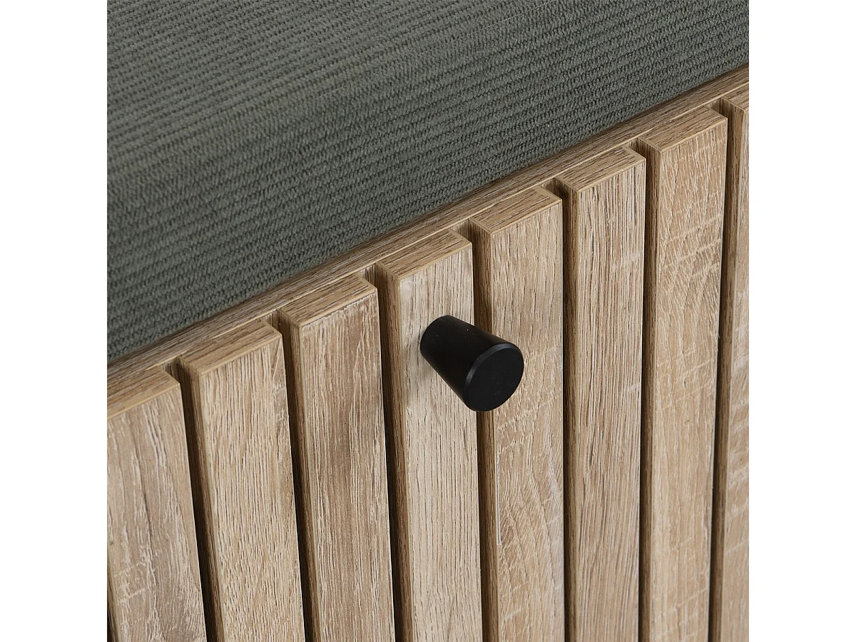 Banc d'entrée avec rangement pour chaussures couleur chêne 100 cm - Solna