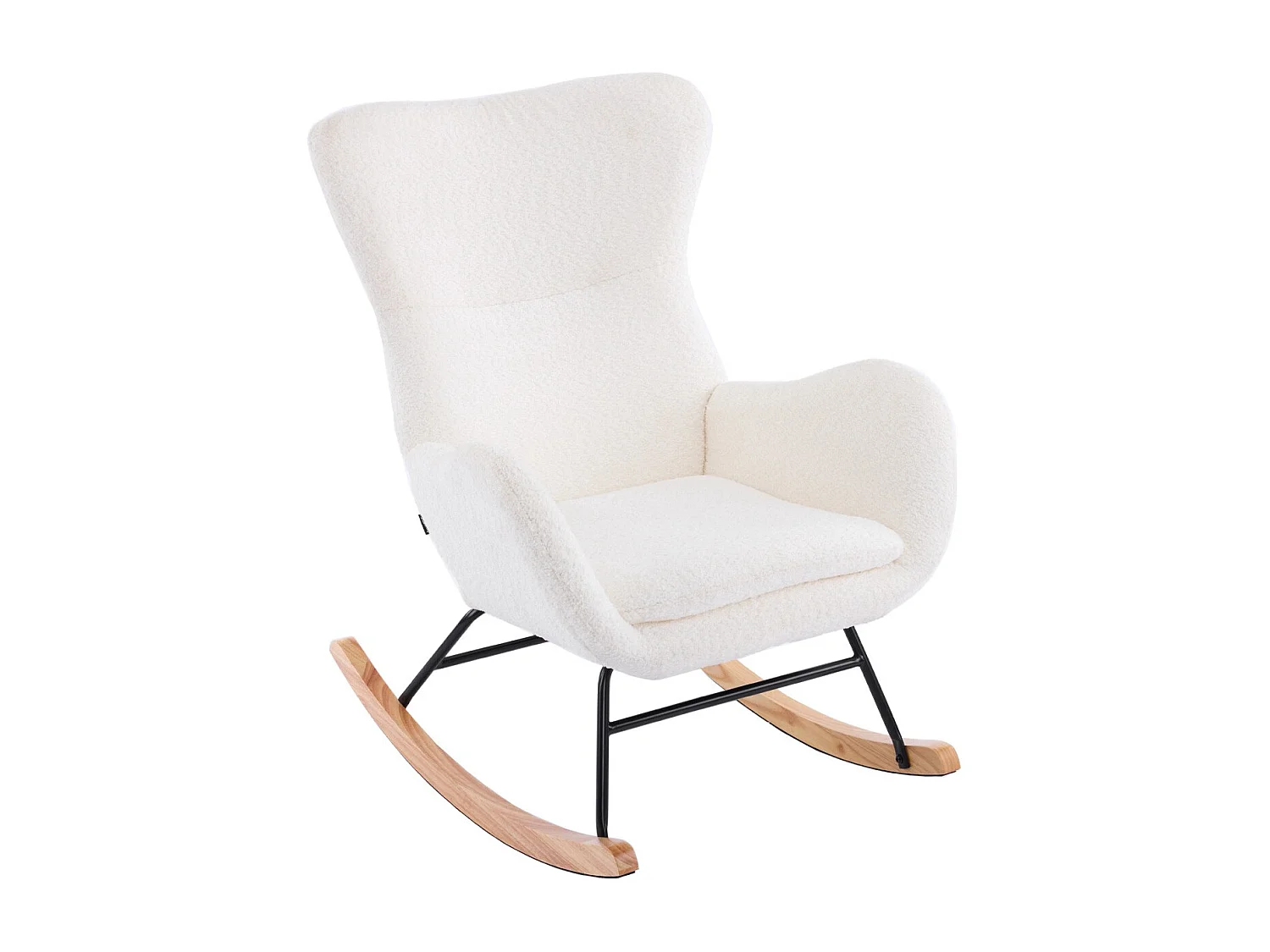 Rocking-chair en tissu bouclé beige - Béa