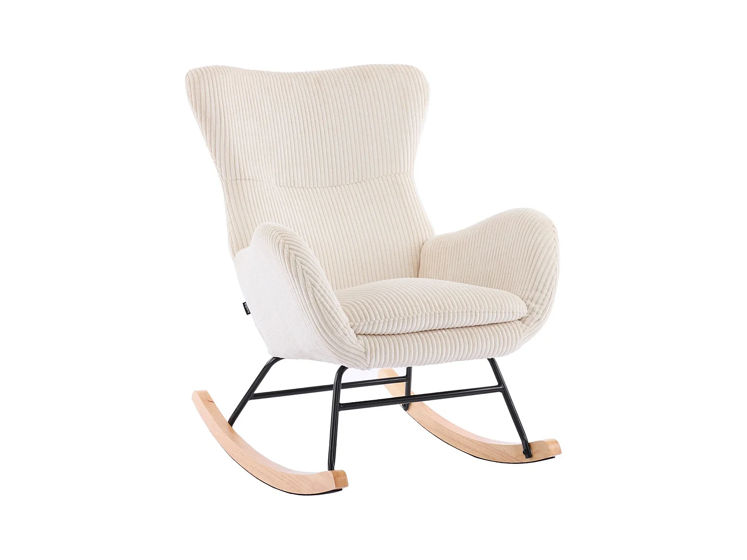 Rocking-chair en velours côtelé beige - Béa
