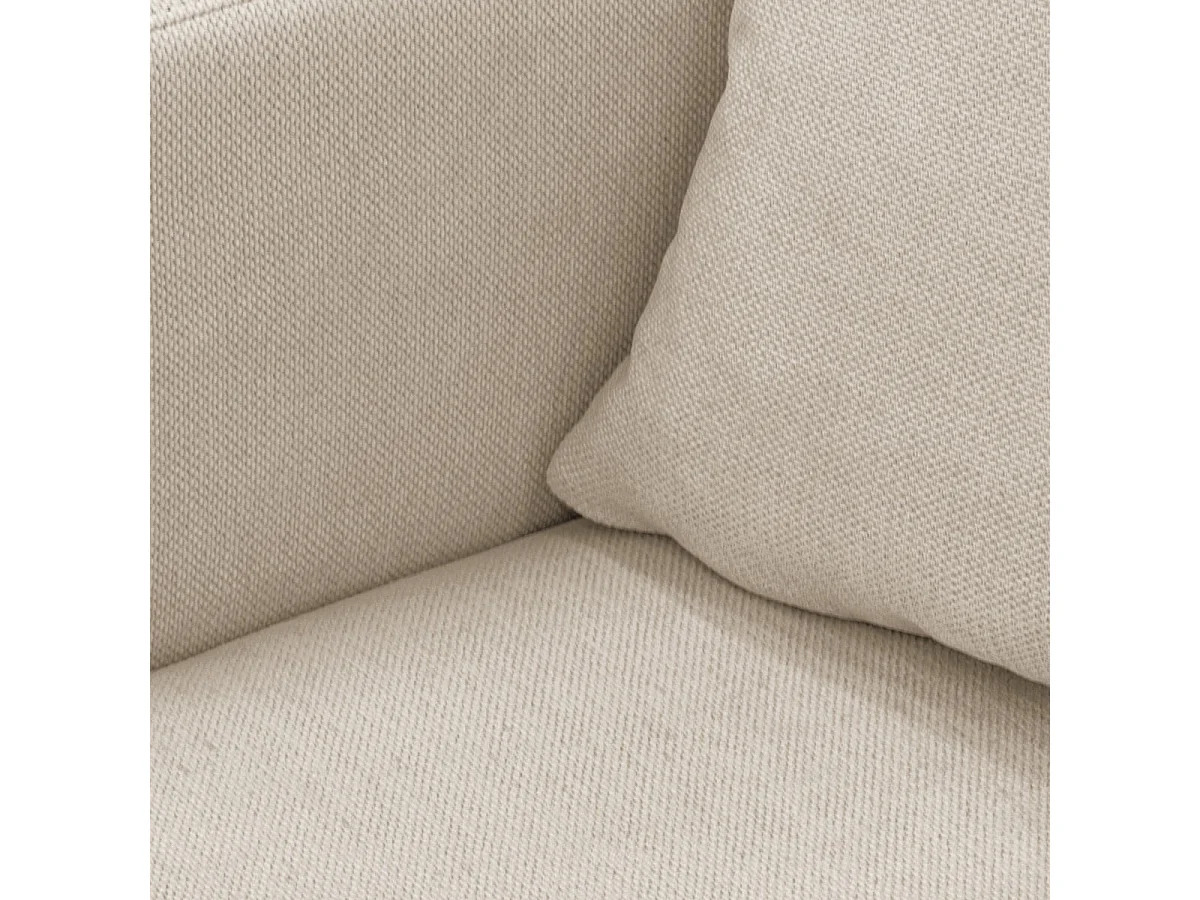 Canapé d'angle à gauche convertible 4 places en tissu chenille beige - Marceau