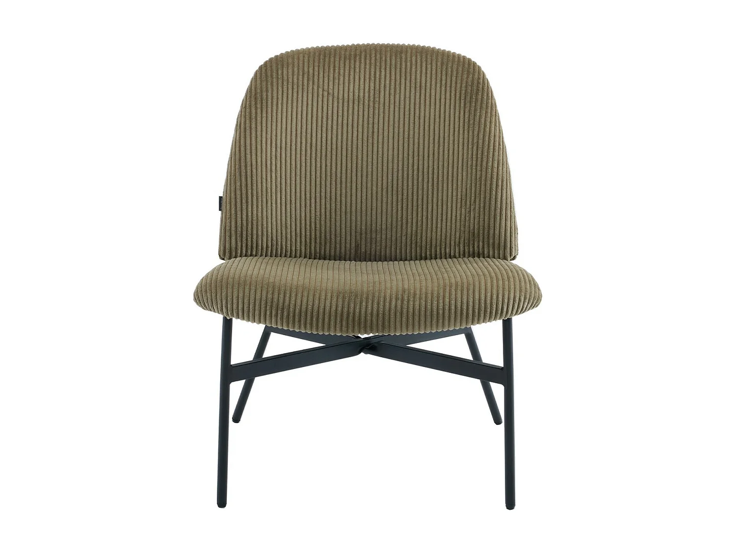 Fauteuil en velours côtelé vert kaki - Petra