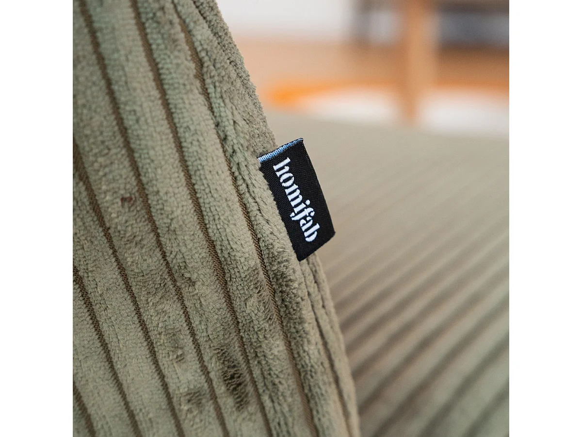 Fauteuil en velours côtelé vert kaki - Petra