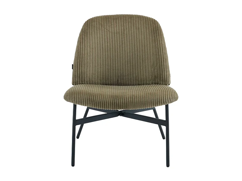 Fauteuil en velours côtelé vert kaki - Petra