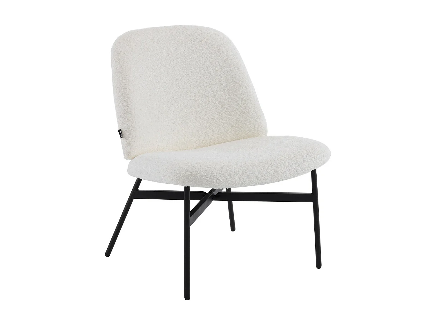 Fauteuil en tissu bouclé beige - Petra