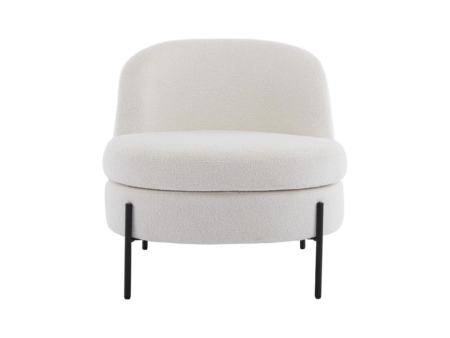 Fauteuil en tissu bouclé beige - Vianney