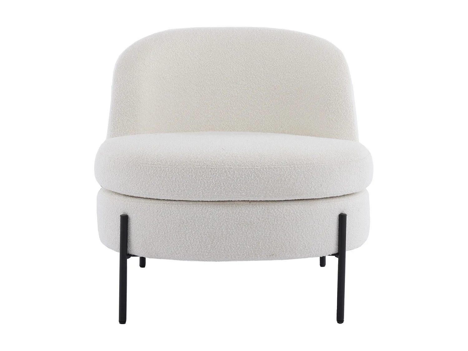 Fauteuil en tissu bouclé beige - Vianney