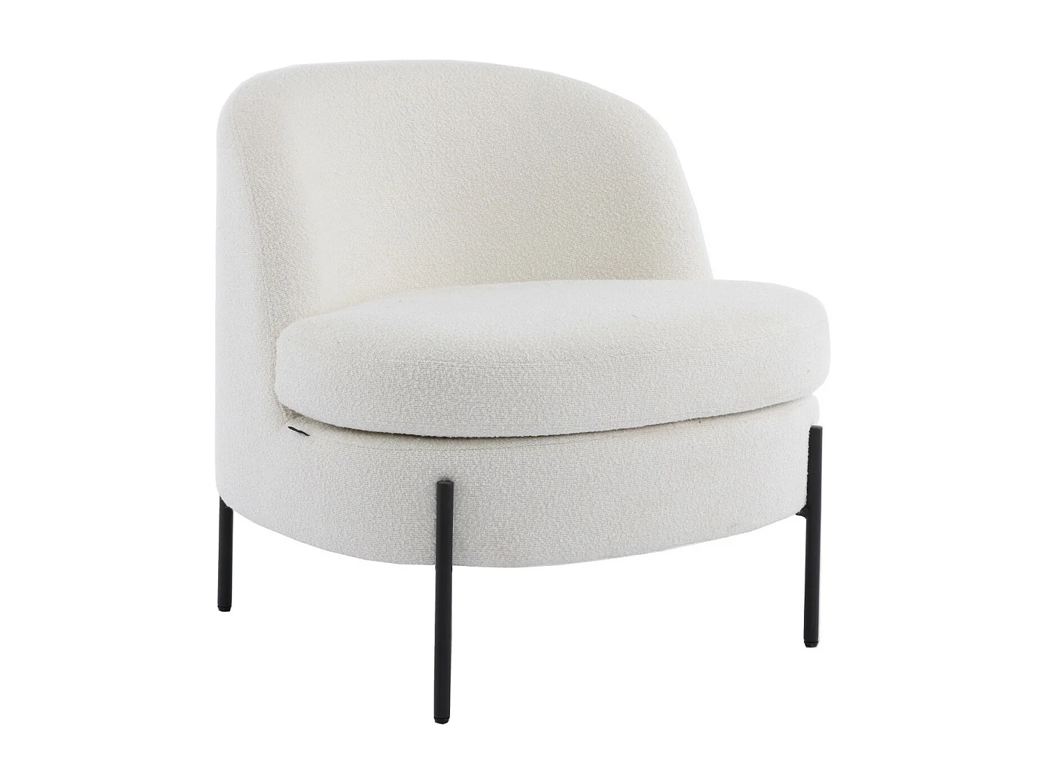 Fauteuil en tissu bouclé beige - Vianney