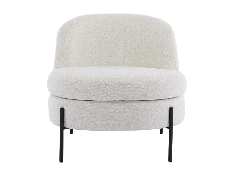 Fauteuil en tissu bouclé beige - Vianney