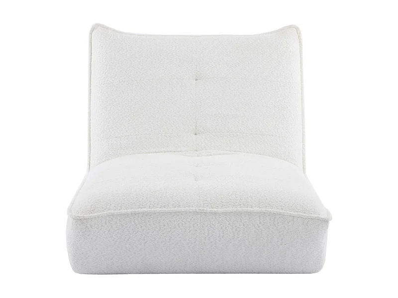 Fauteuil lounge en tissu bouclé beige - Matis