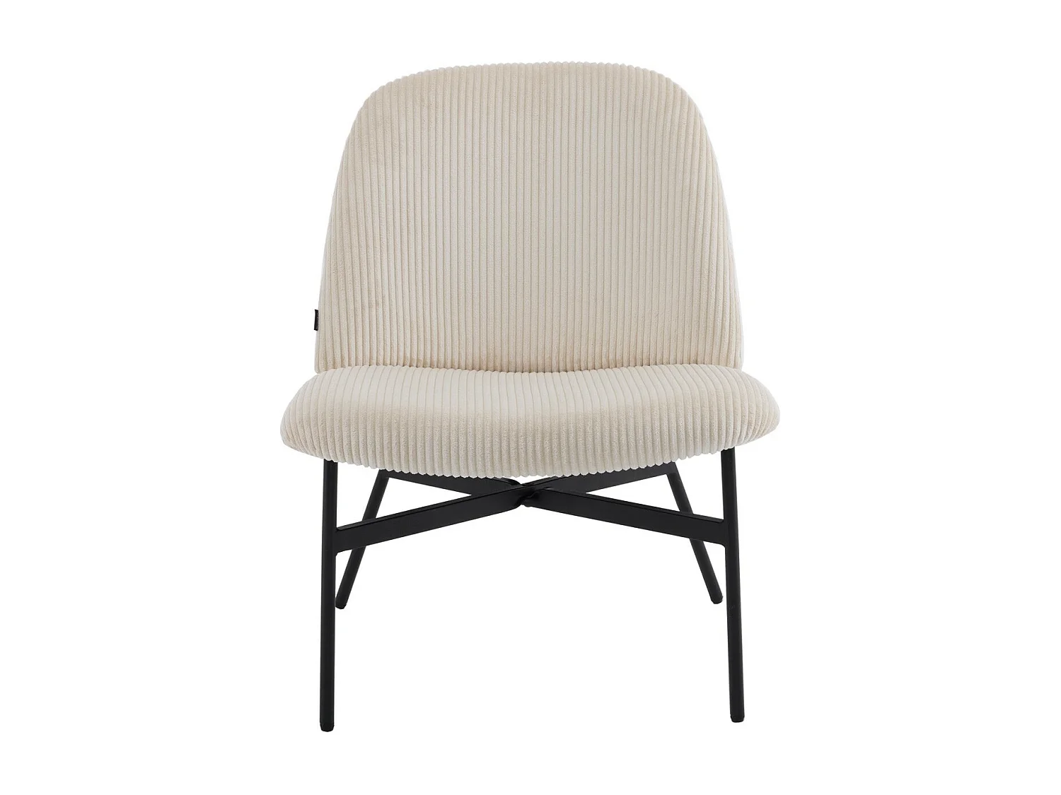 Fauteuil en velours côtelé beige - Petra