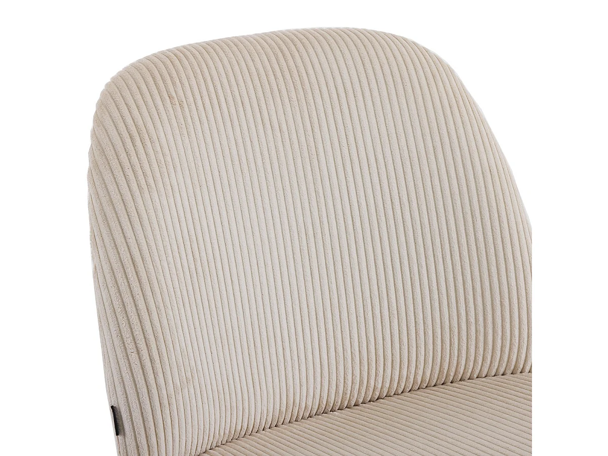 Fauteuil en velours côtelé beige - Petra