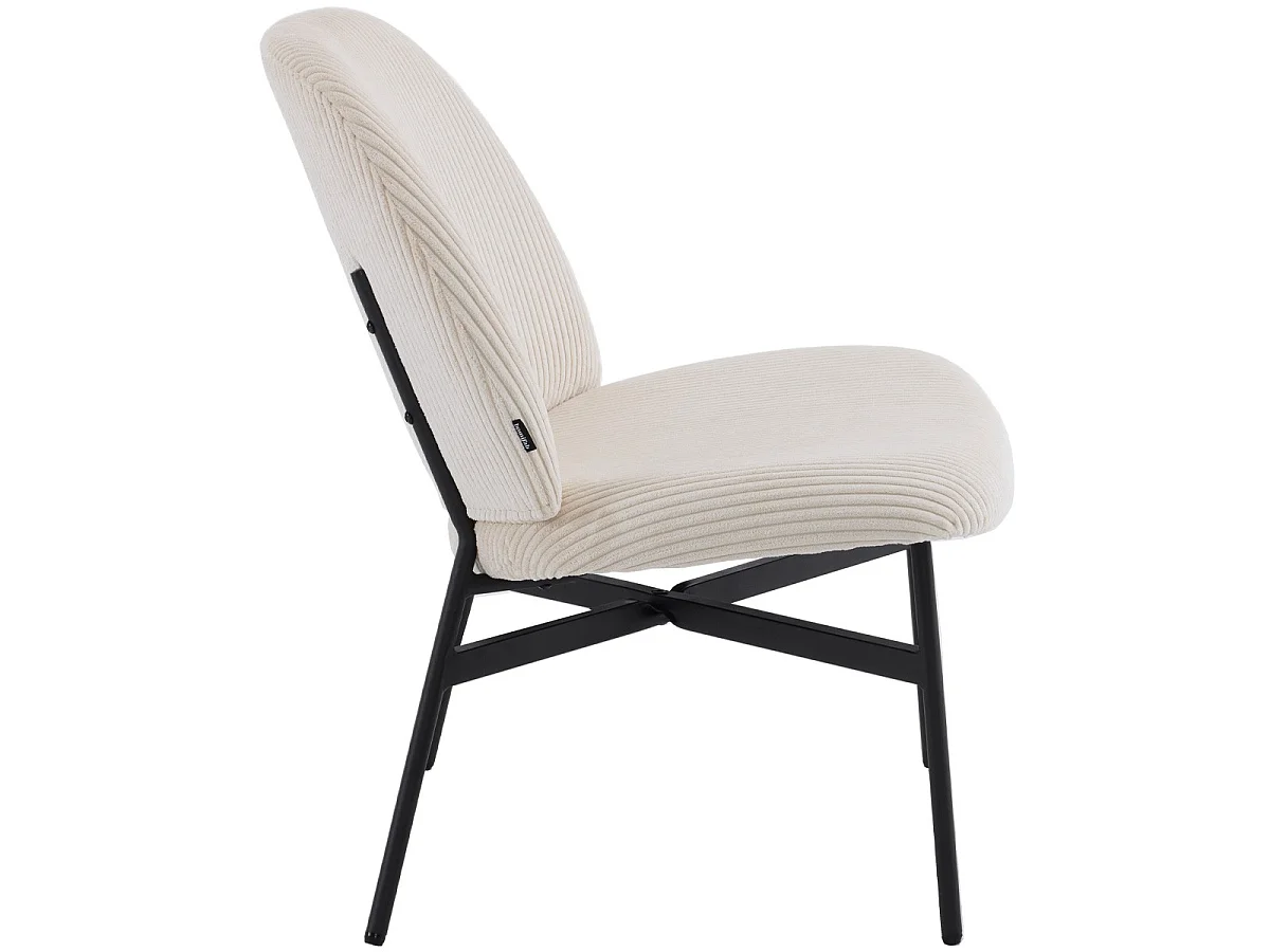 Fauteuil en velours côtelé beige - Petra