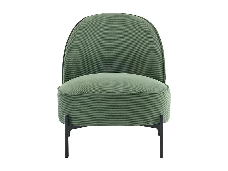 Fauteuil en velours côtelé vert kaki - Basile