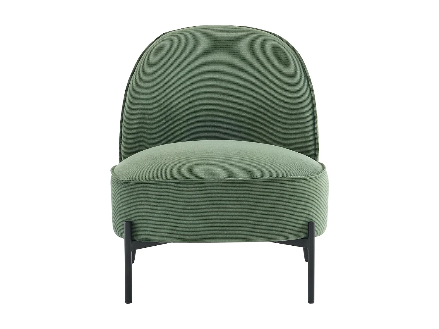 Fauteuil en velours côtelé vert kaki - Basile