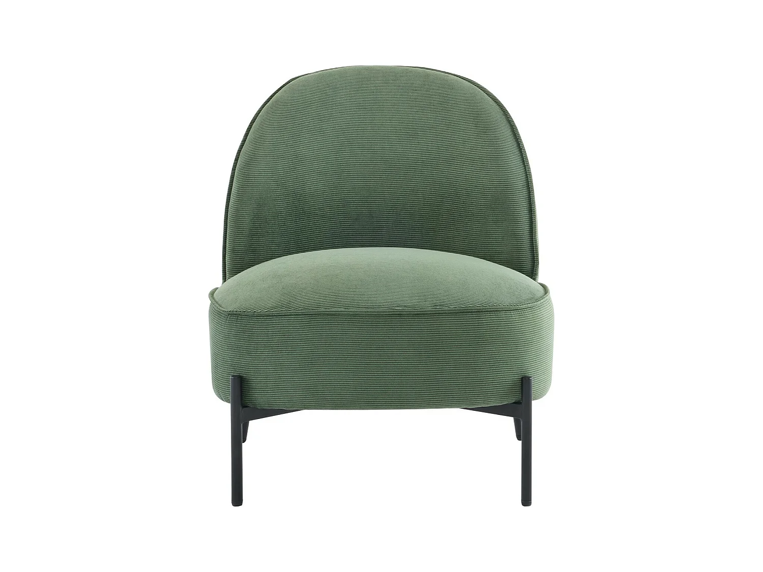 Fauteuil en velours côtelé vert kaki - Basile