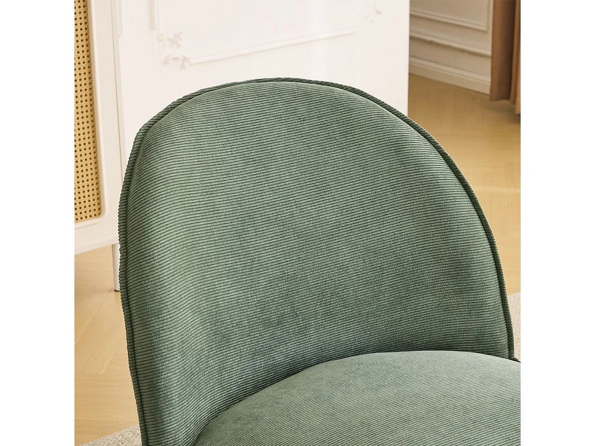 Fauteuil en velours côtelé vert kaki - Basile