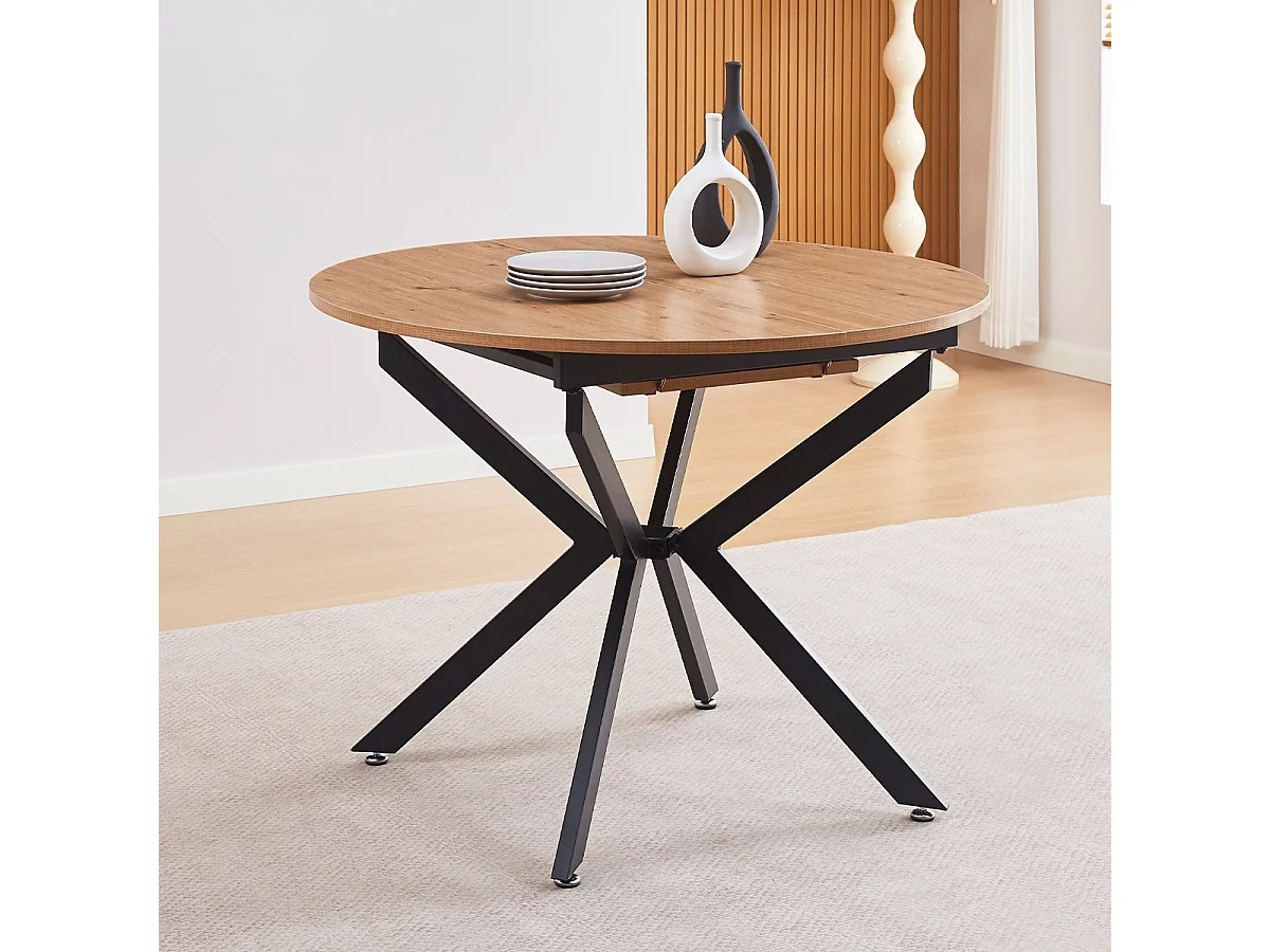 Table à manger extensible effet bois 4/6 personnes 100/140 cm - Marius