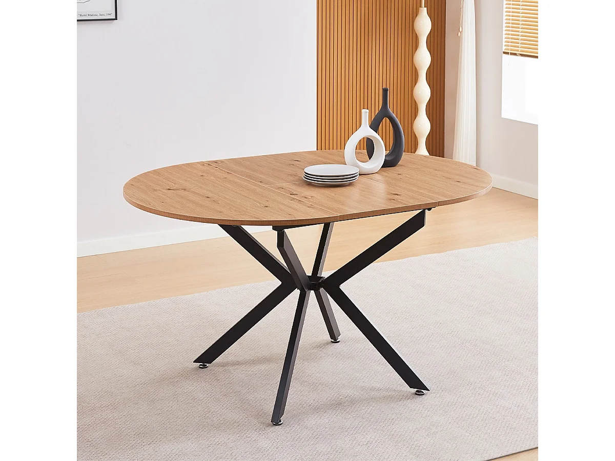 Table à manger extensible effet bois 4/6 personnes 100/140 cm - Marius