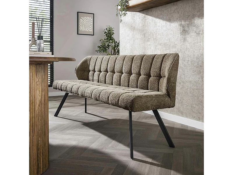Banc en bouclette taupe 180 cm MELBOURNE