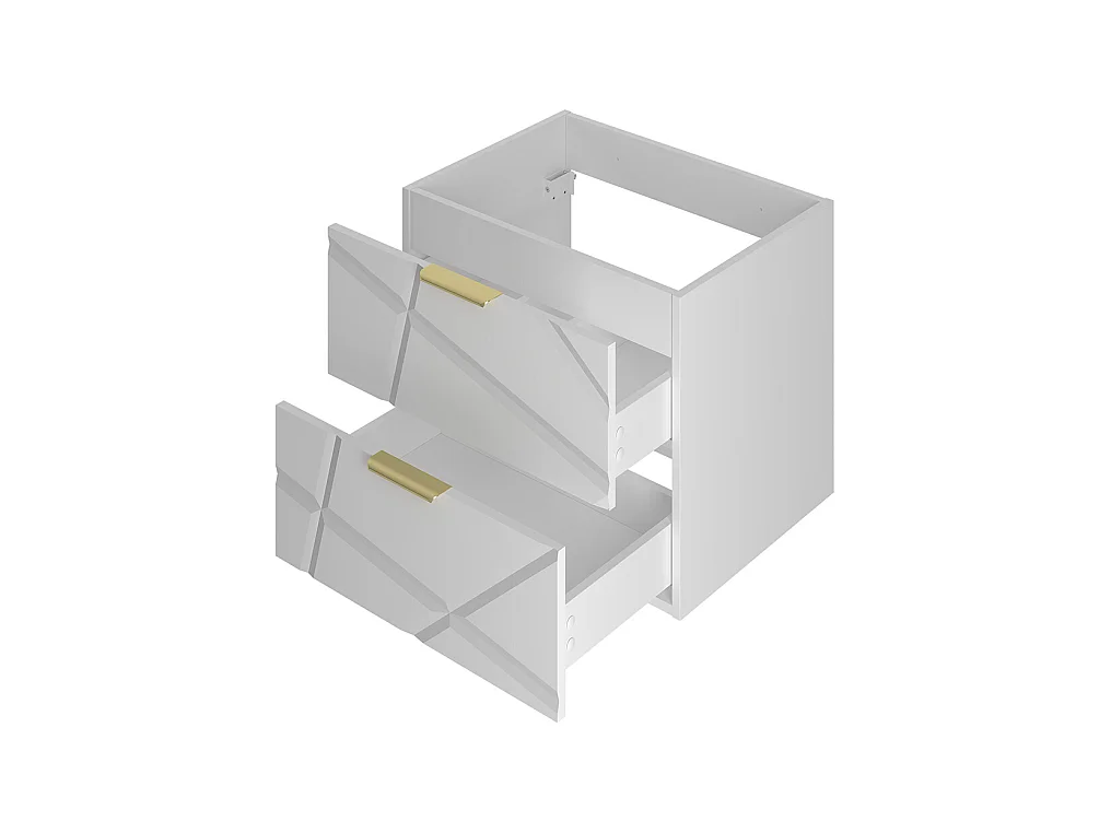 Set di mobili da bagno doppio lavabo Aurora bianco 140cm