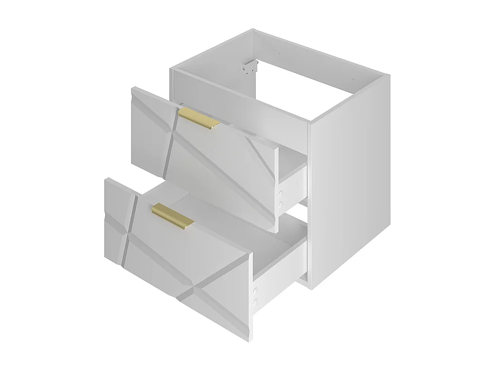 Set di mobili da bagno doppio lavabo Aurora bianco 140cm