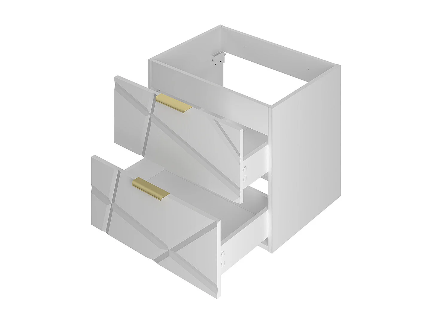 Ensemble meuble double vasque 140cm 2 niches et colonne Aurora Blanc et Bois
