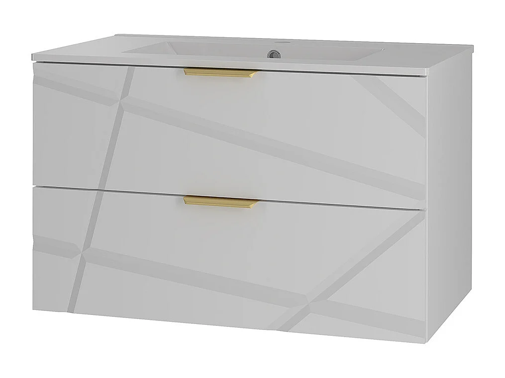 Mobile bagno con lavabo Aurora bianco 80cm