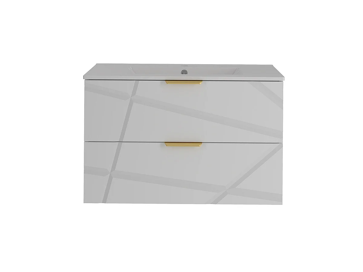 Mobile lavabo singolo Aurora Bianco 80cm