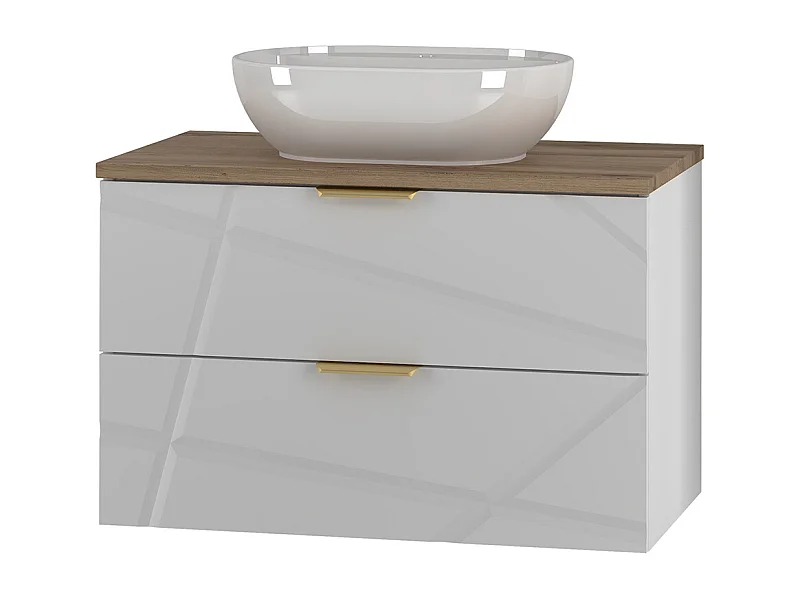 Meuble simple vasque 80cm Aurora Blanc et Bois