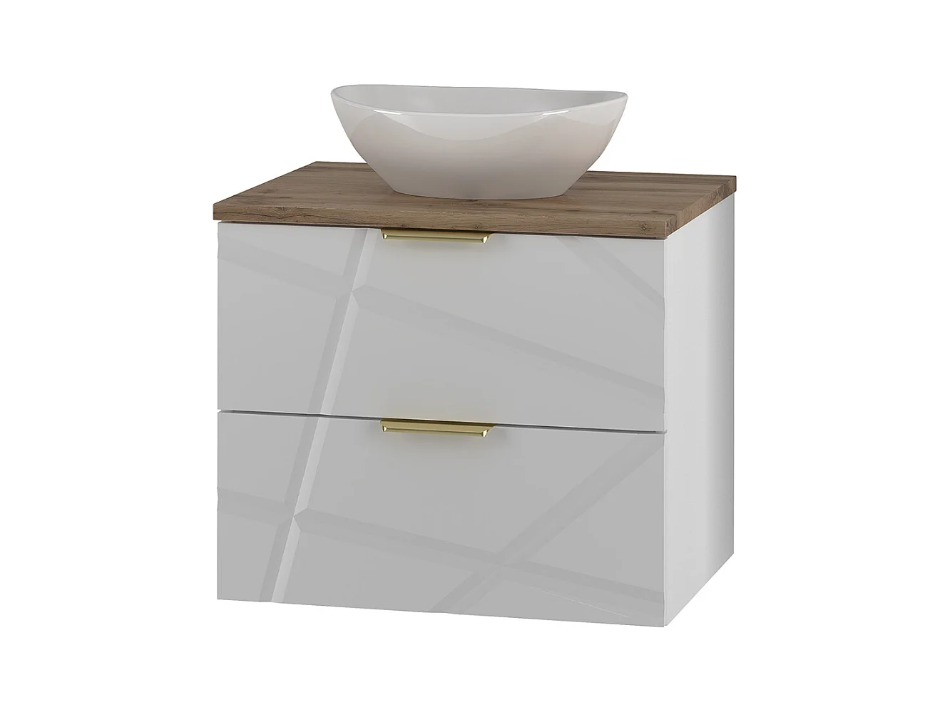 Meuble simple vasque 60cm Aurora Blanc et Bois