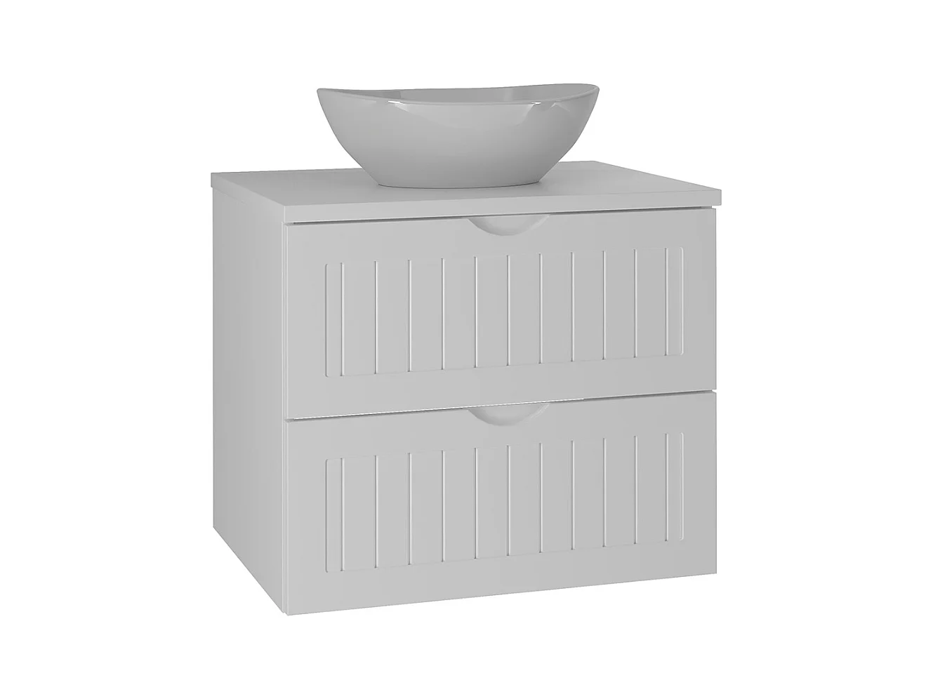 Meuble simple vasque 60cm Soline Blanc