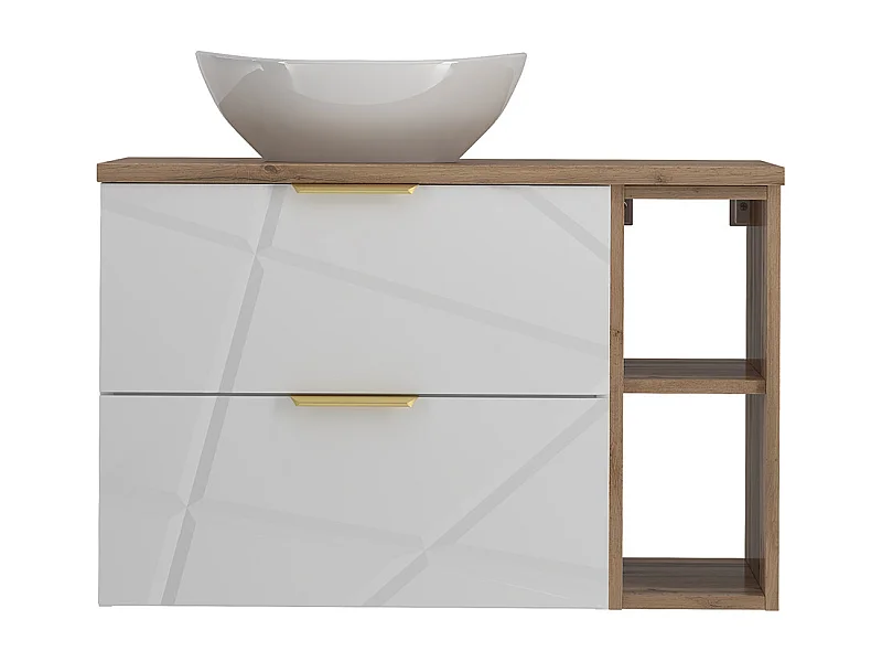 Mobile bagno con lavabo Aurora bianco 80cm