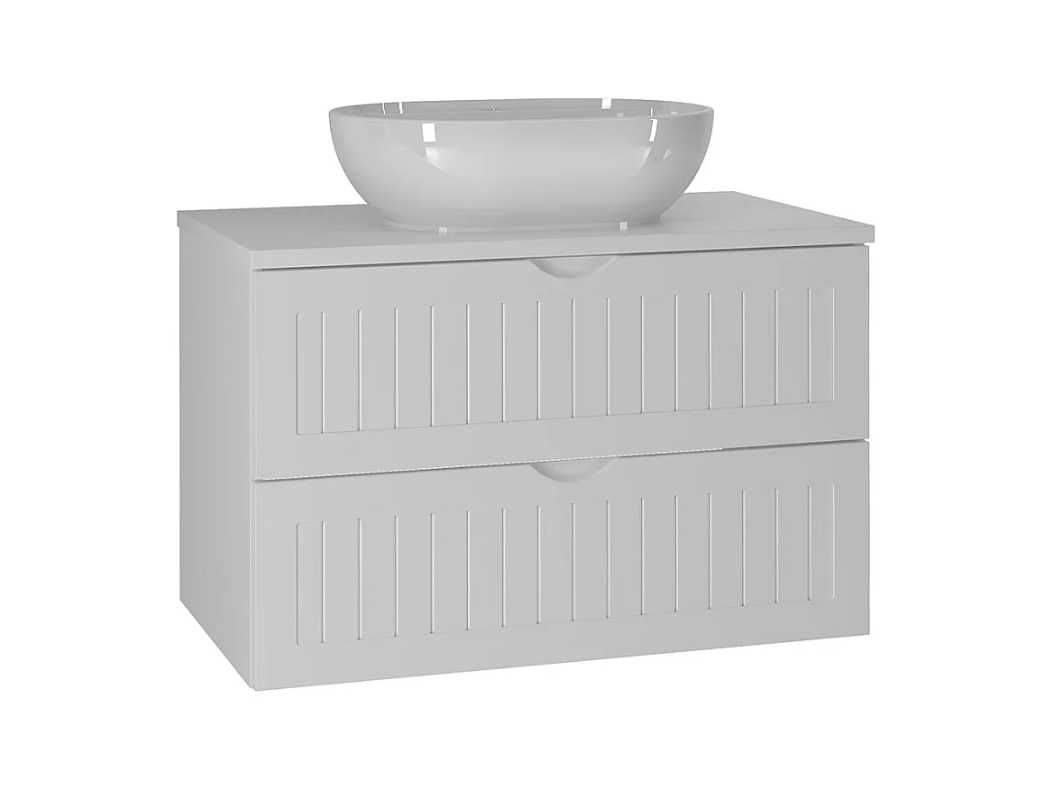 Meuble simple vasque 80cm Soline Blanc