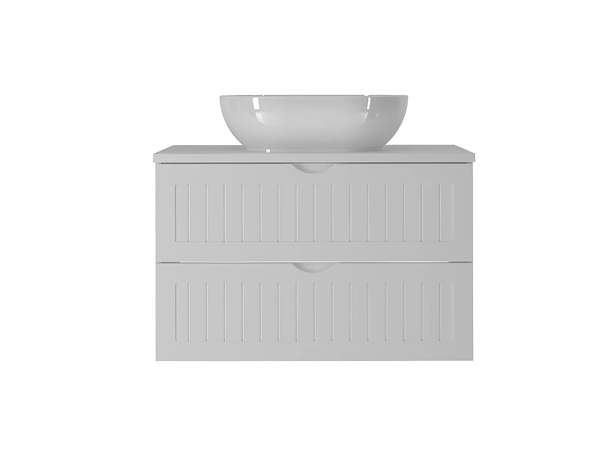 Soline White single basin unit 80cm